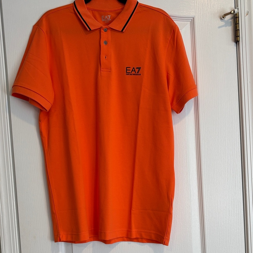 Emporio Armani Bright Orange Polo Shirt